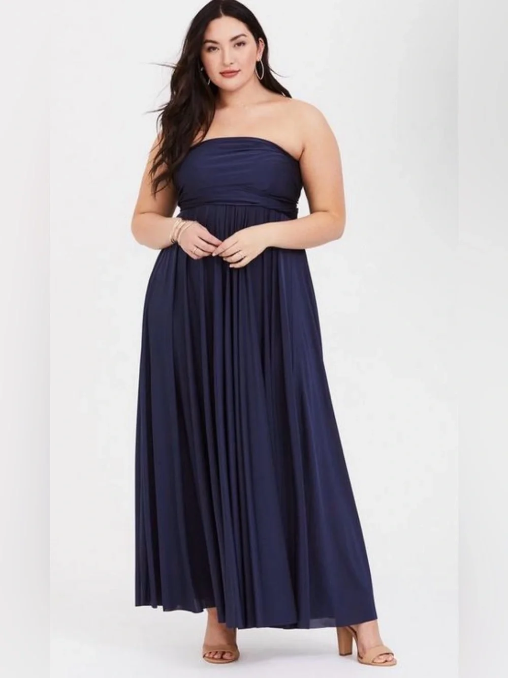 Special Occassion Navy Studio Knit Convertible Maxi Dress.